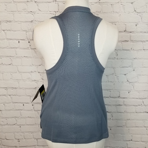 Nike|NWT Run Gray Holographic Logo Mesh Back Tank - Picture 2 of 8